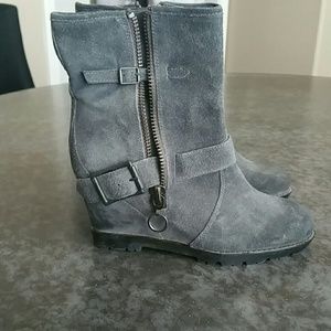 Ash Gray Suede Booties 7.5, never worn by me.